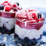 chia seed pudding close up with spoons