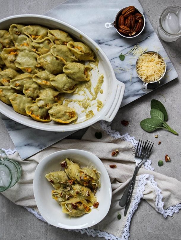 Butternut Stuffed Shells With Sage Cream Sauce » Sea Salt Savorings