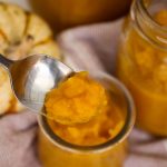 Pumpkin puree is made easily with roasted sugar pie pumpkins and preserved in glass jars. The texture of home made pumpkin puree is more watery and smooth than normal canned pumpkin puree.