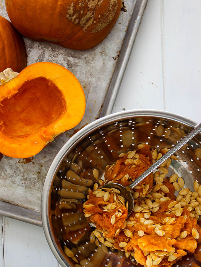 Easy Pumpkin Puree is made from scratch with a fresh sugar pie pumpkin.