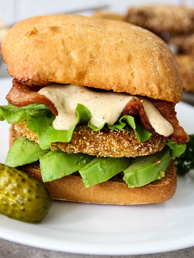 Fried Green Tomato BLT with Cajun Remoulade Sauce