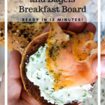 Pinterest graphic for lox and bagels breakfast board.