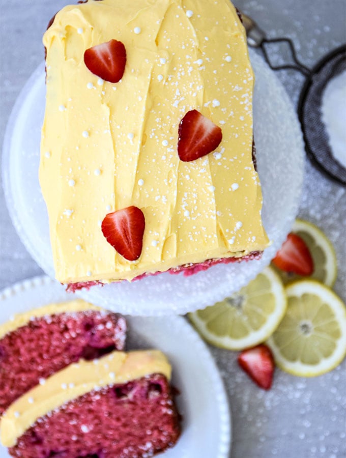 Strawberry Bread with Strawberry Lemonade Frosting
