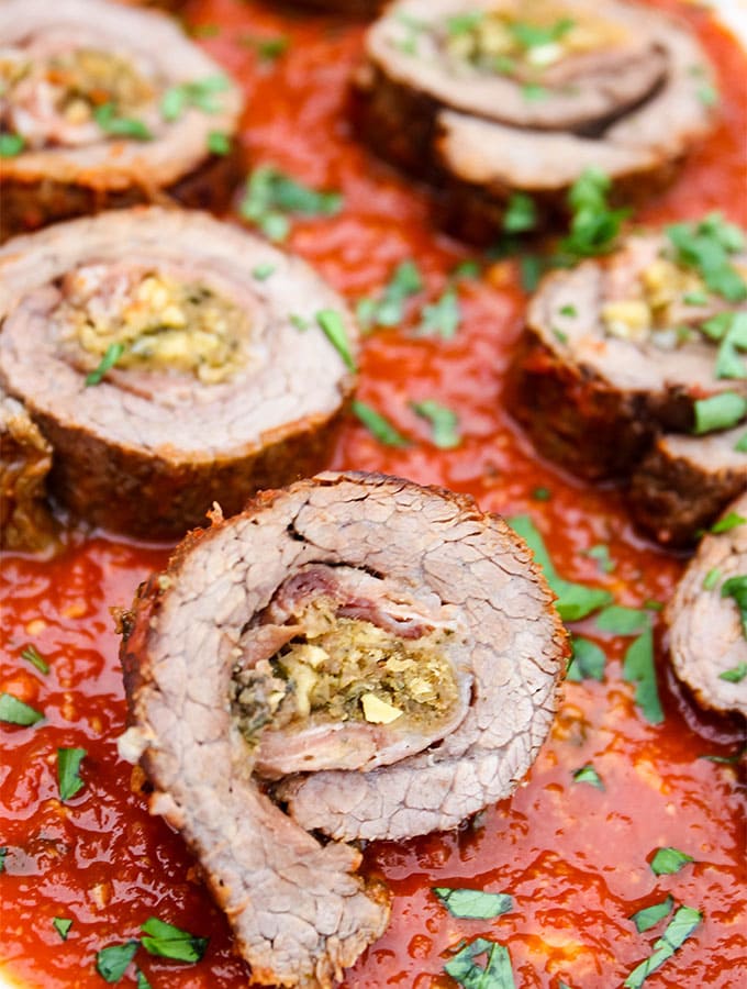 stuffed and rolled steak meat