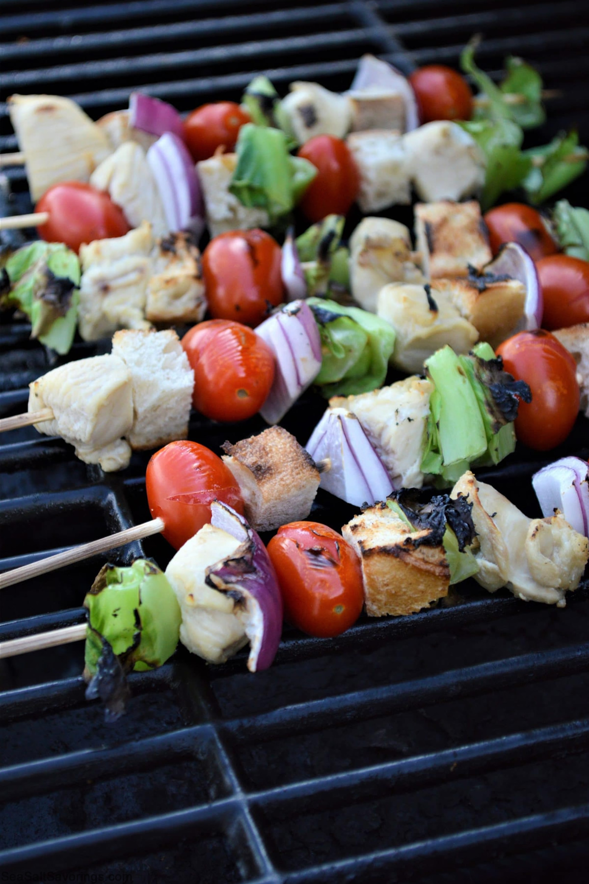 Grilled Chicken Caesar Salad Skewers