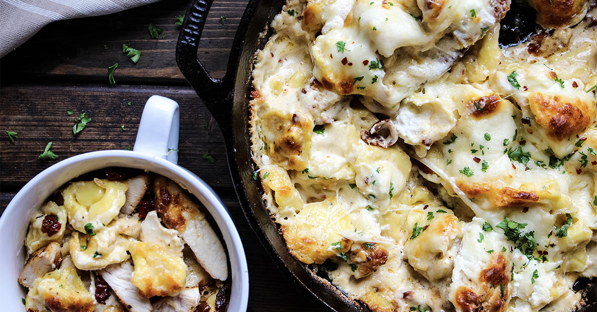 Cheesy Baked Tortellini with Chicken Gratinati » Sea Salt Savorings