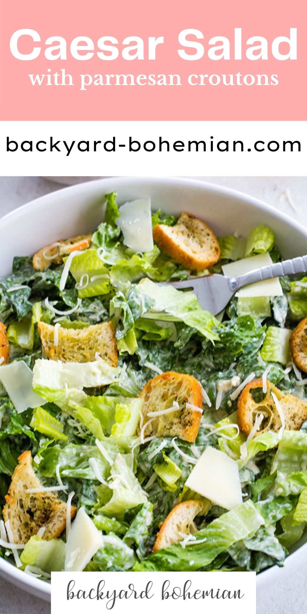 This easy to make Caesar salad is rich, tangy, and so easy to put together! The homemade parmesan herb croutons really kicks this salad up a notch! via @foodhussy