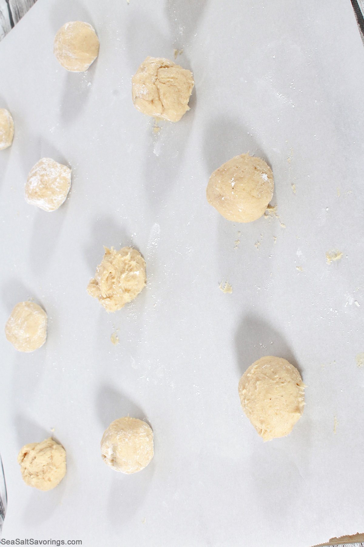 shape dough into balls on cookie sheet