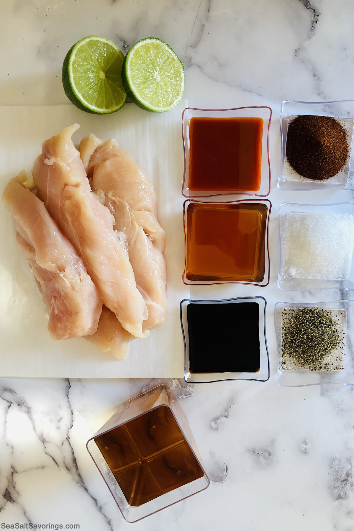 ingredients for honey rum chicken