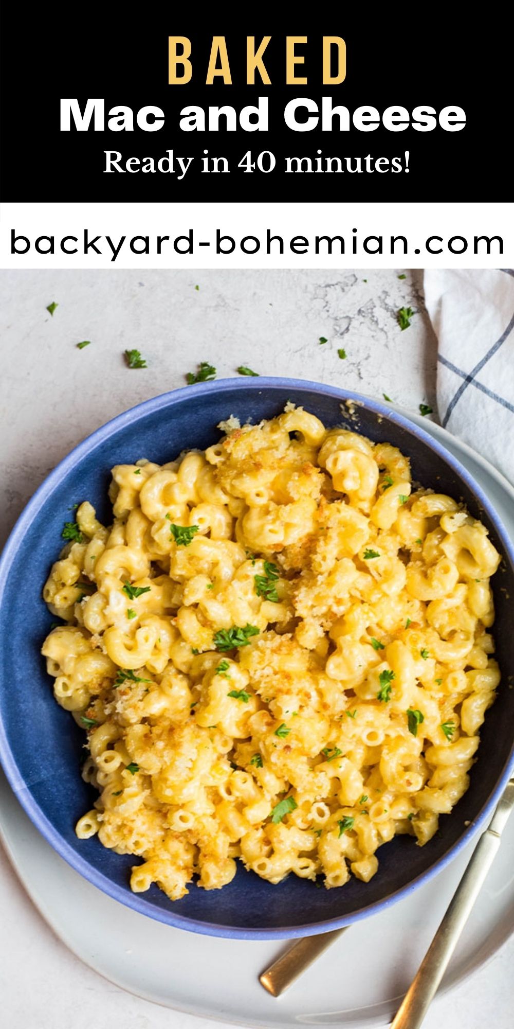 This southern style baked mac and cheese is extra creamy, cheesy, saucy, and ready in under 1 hour! This is true southern comfort food that is hearty, wholesome, and filling! via @foodhussy