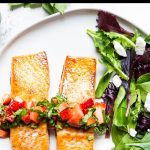 Balsamic Glazed Salmon with Strawberry Relish Pinterest image.