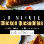 Easy Chicken Quesadillas Pinterest image.