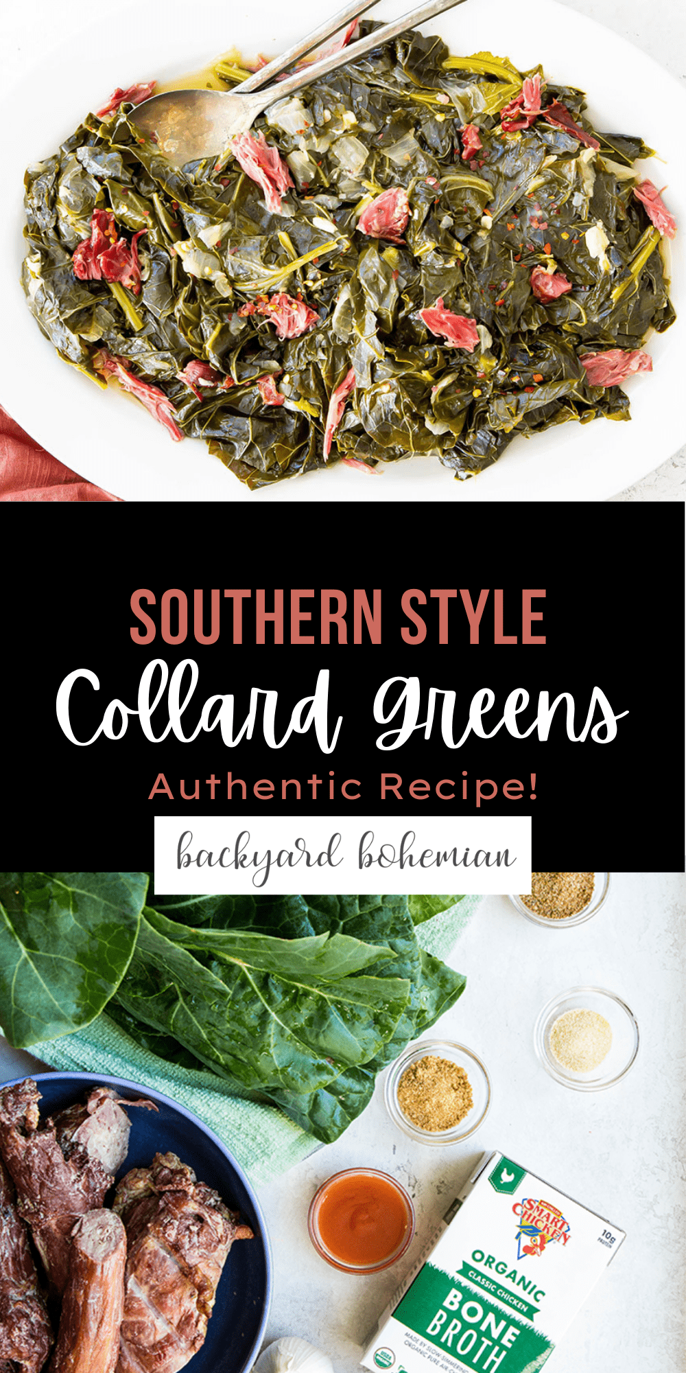 Southern style collard greens are simmered for hours with smoked turkey necks and loads of seasoning to provide the most velvety, decadent greens you've ever had! This is a true southern recipe that has been passed down for generations!