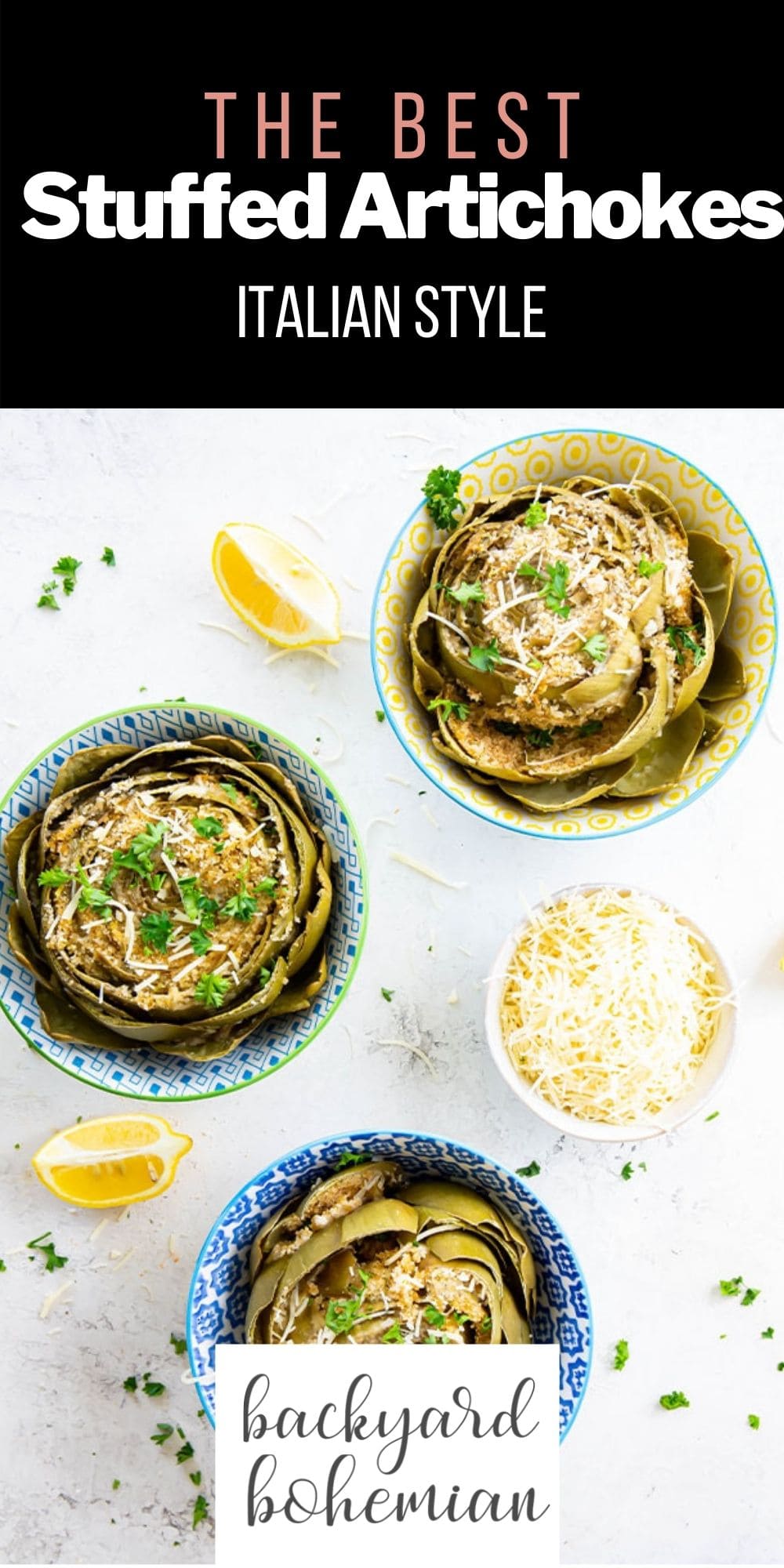 Italian stuffed artichokes are made with simple, healthy ingredients and are ready in under 1 hour. These stuffed artichokes can be made on the stovetop or the Instant Pot! via @foodhussy