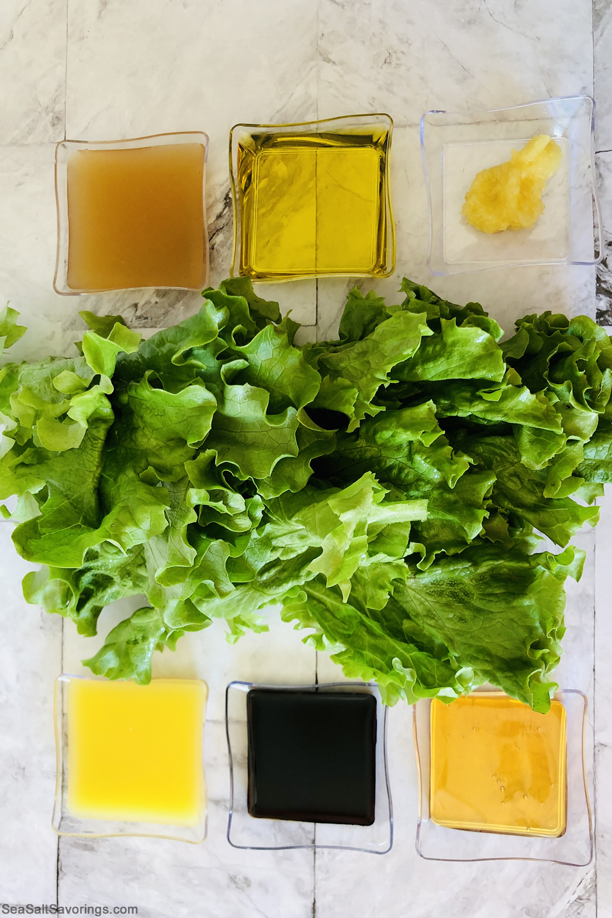 ingredients on a table for honey ginger salad