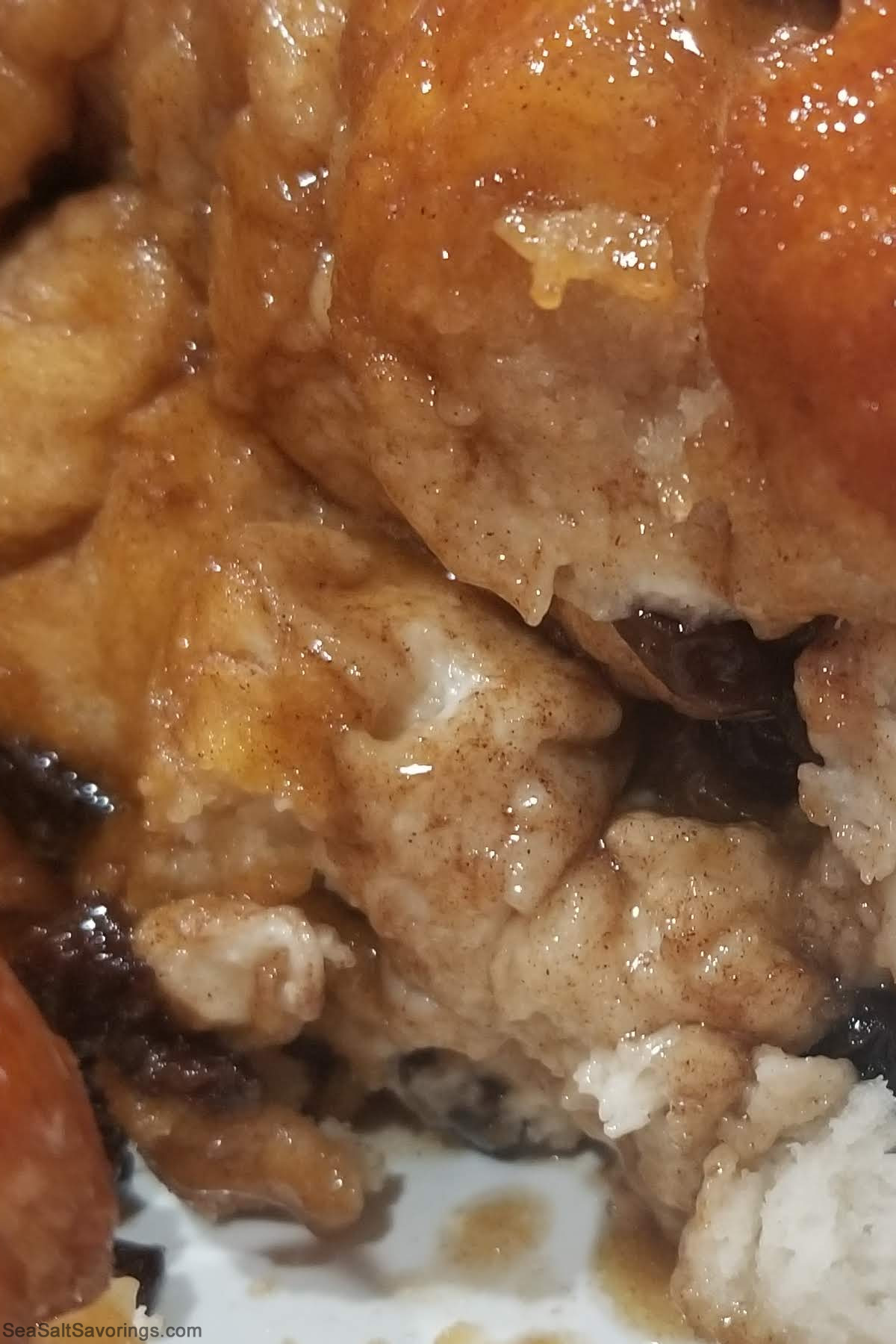 zoomed in image of monkey bread detailing the juicy layers