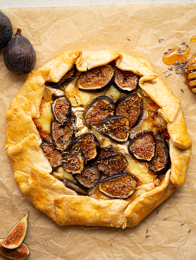 Fig and Brie Galette with Lavender Honey