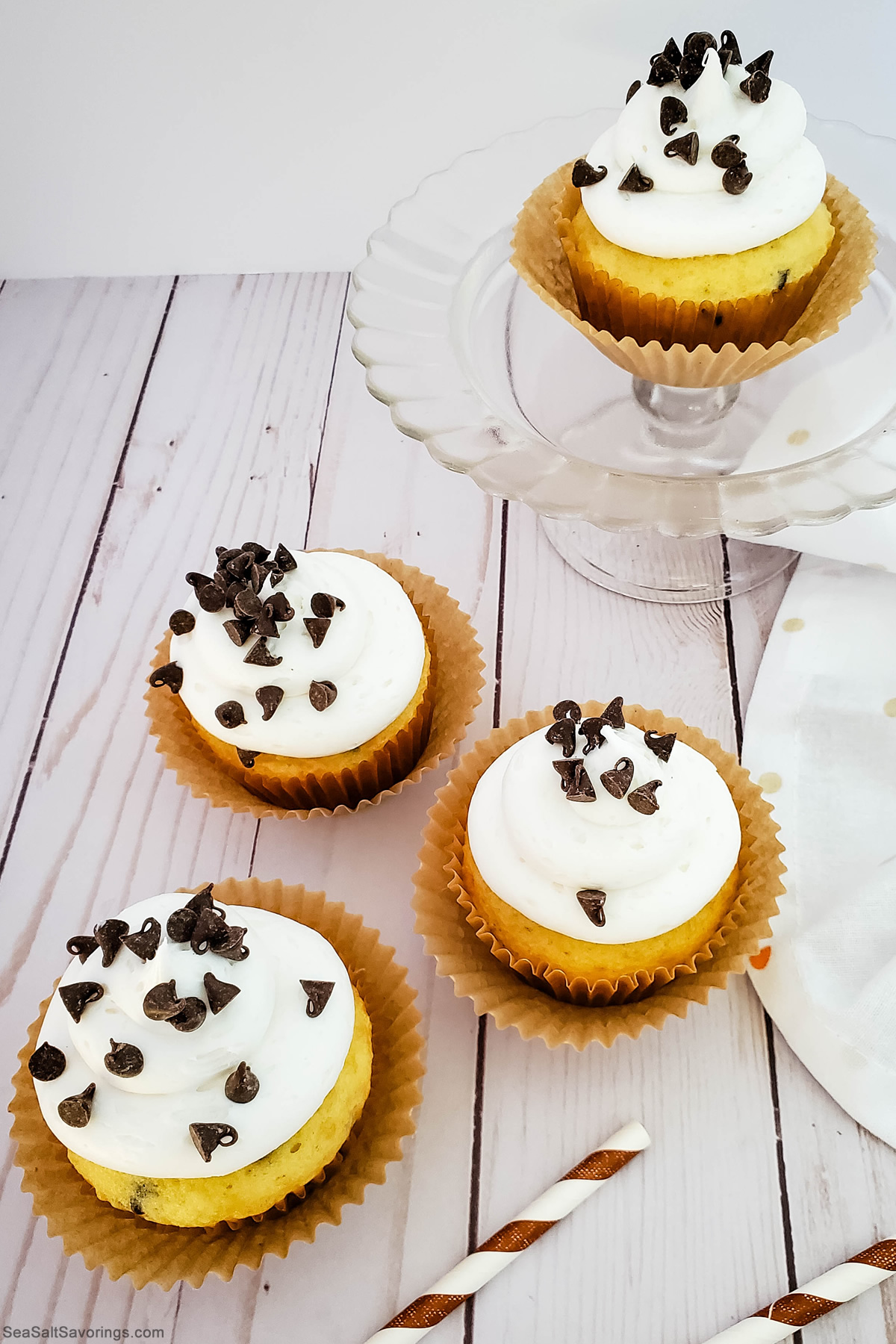 chocolate cupcakes on plates