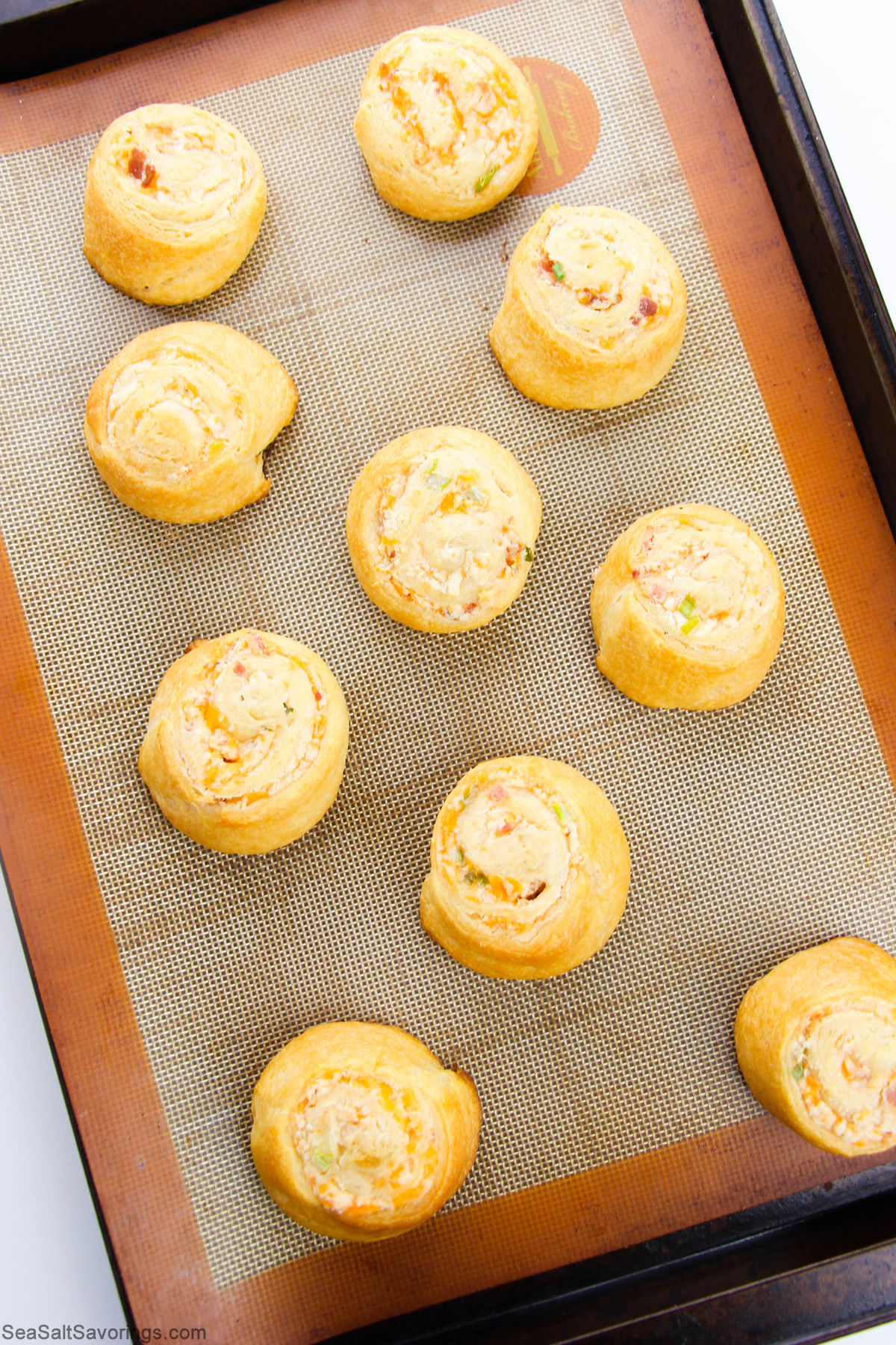 cookie sheet with fresh baked rolls