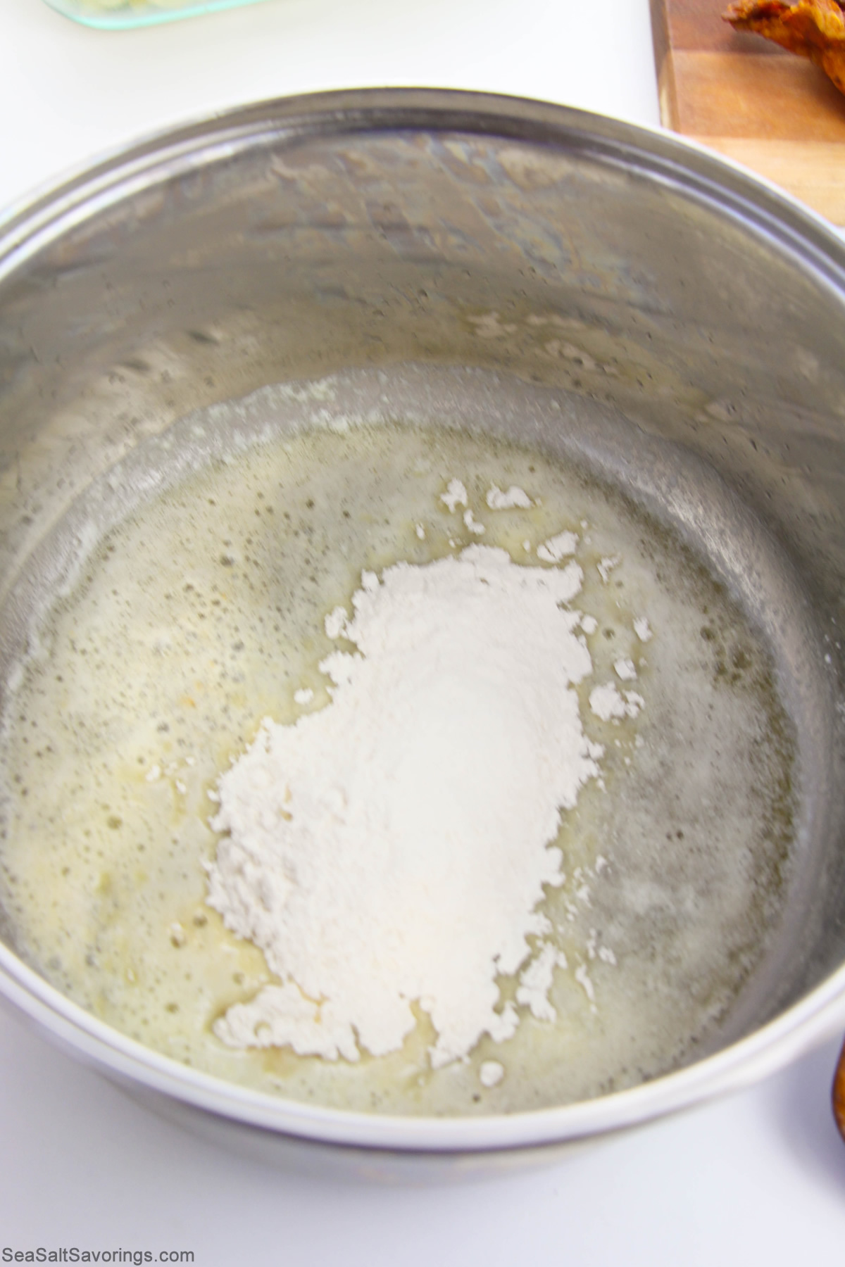 butter and flour cooking in a pot