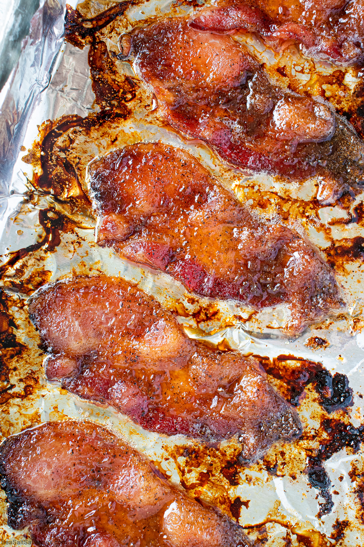 cooked bacon on a sheet