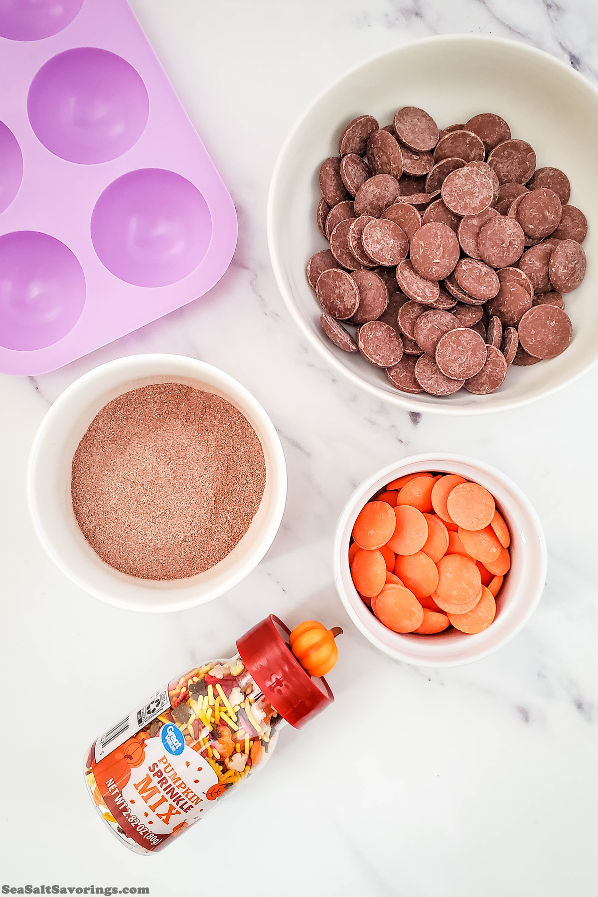 ingredients for cocoa bombs