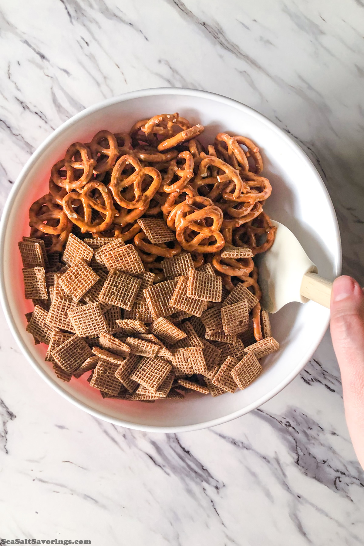 mixing ingredients in bowl