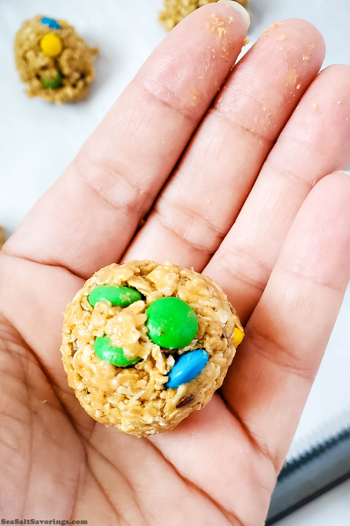 rolling mixture in palm of your hand to make a ball