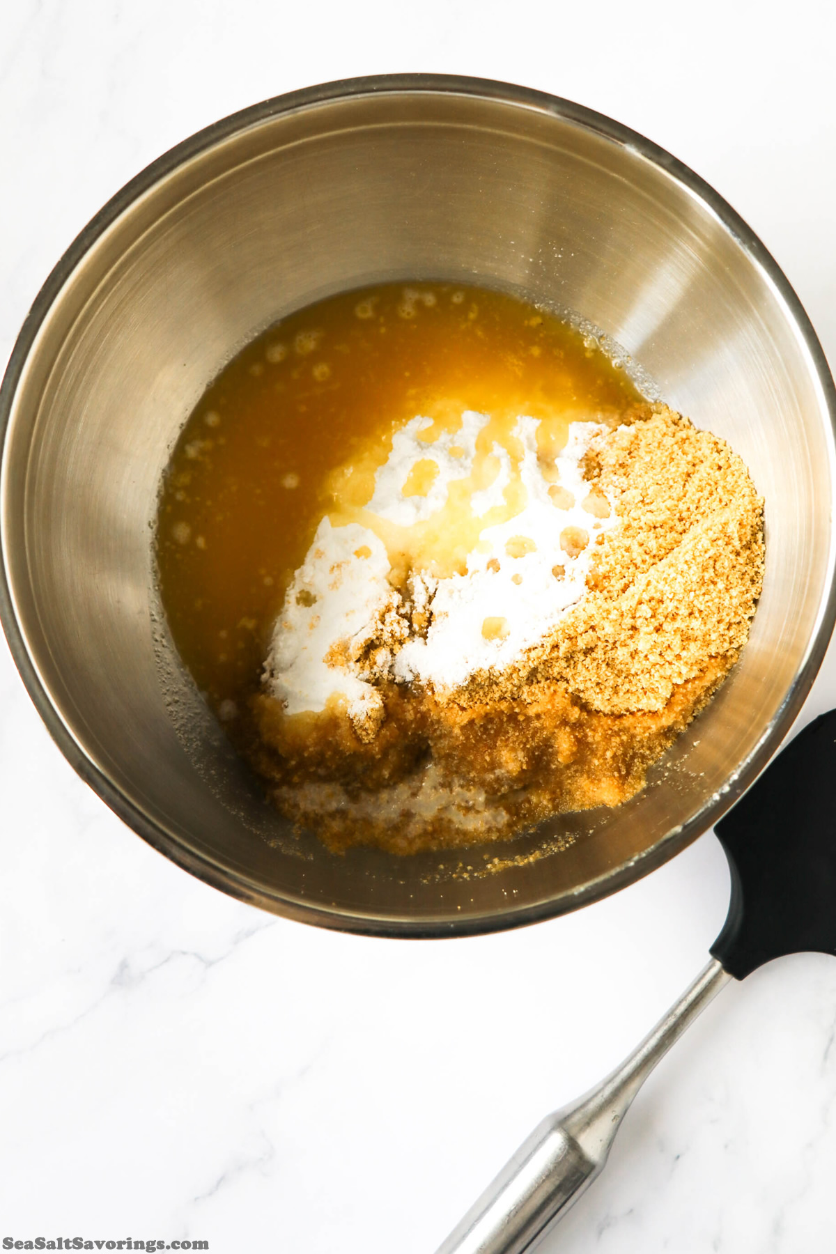 smores crust ingredients placed in mixing bowl