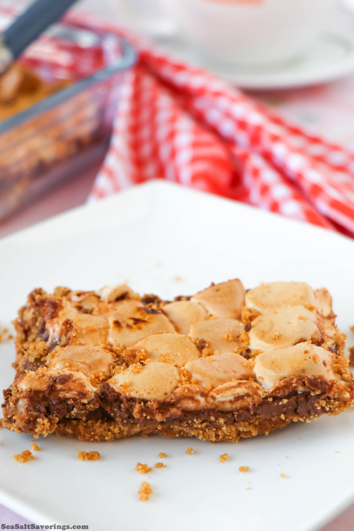 smores bar on a plate