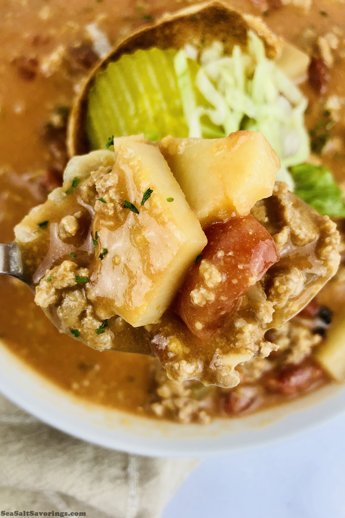 Loaded Cheeseburger Soup