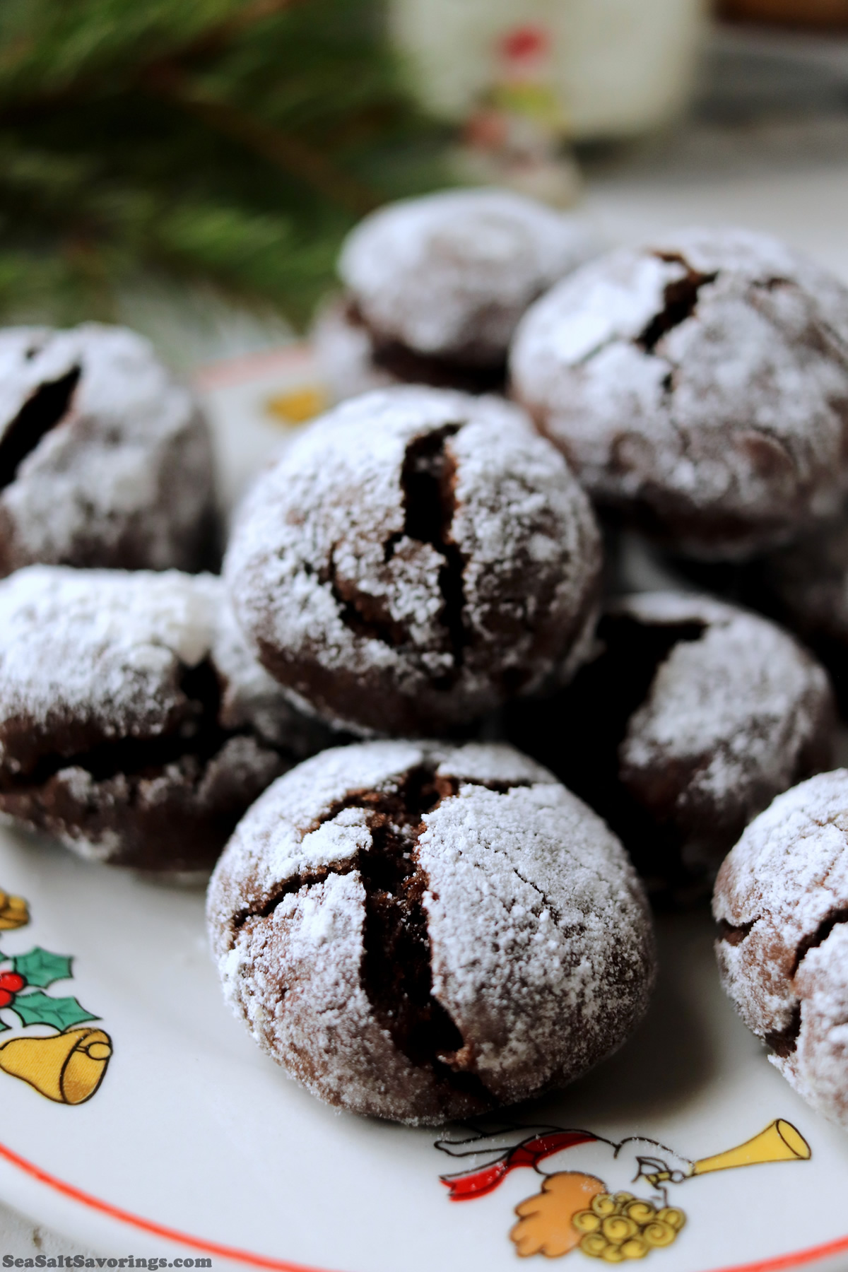 crinkle cookies on a plate