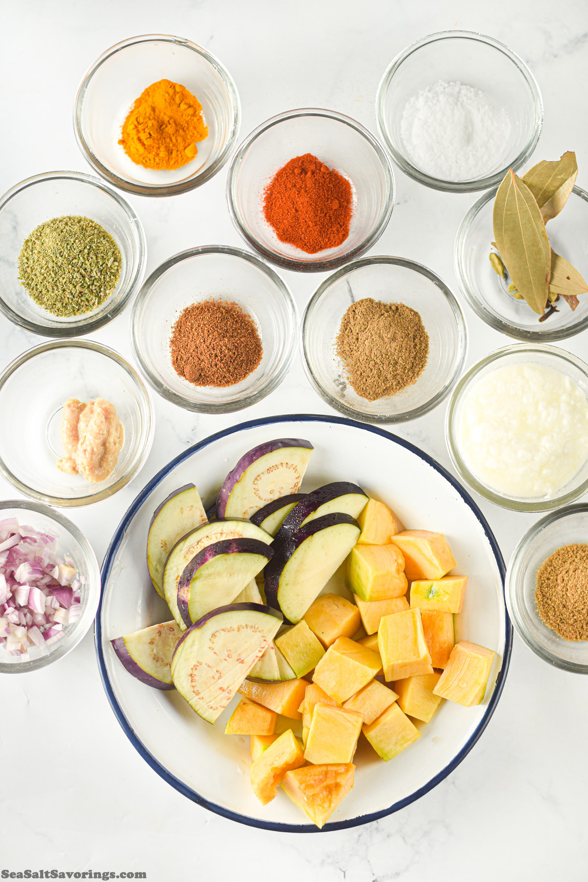 ingredients for pumpkin eggplant rogan josh