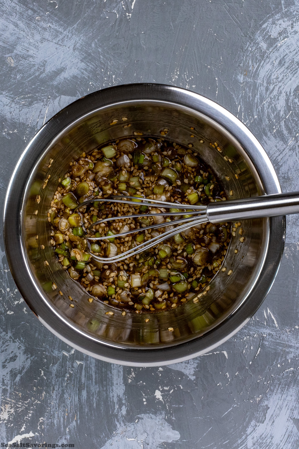 mixing wet ingredients to make glaze sauce