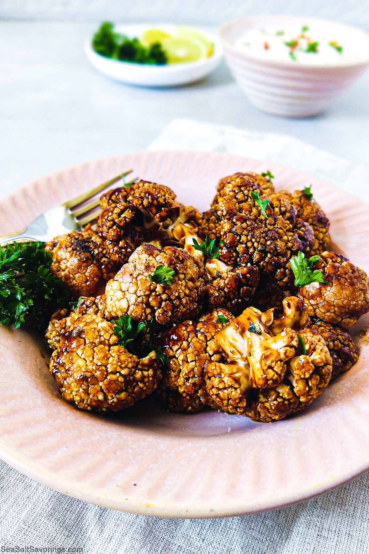 BBQ Roasted Cauliflower Bites