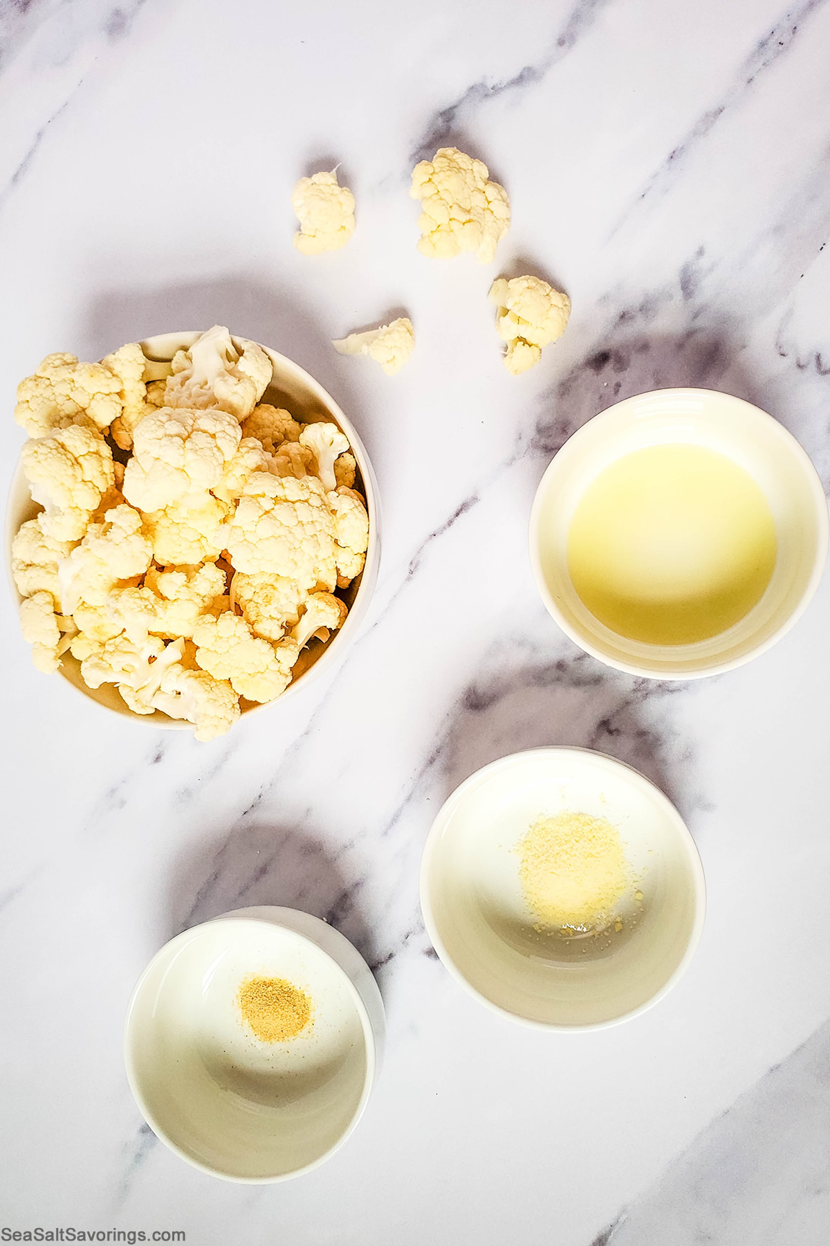 ingredients for simple air fried cauliflower