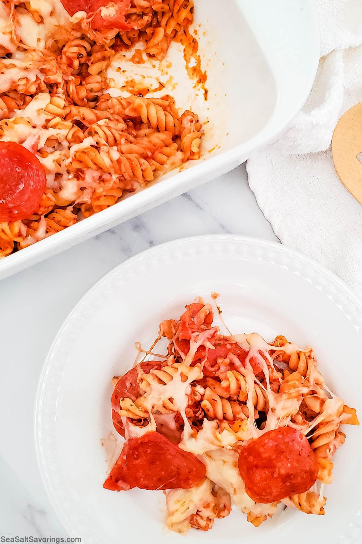 plate of pizza casserole