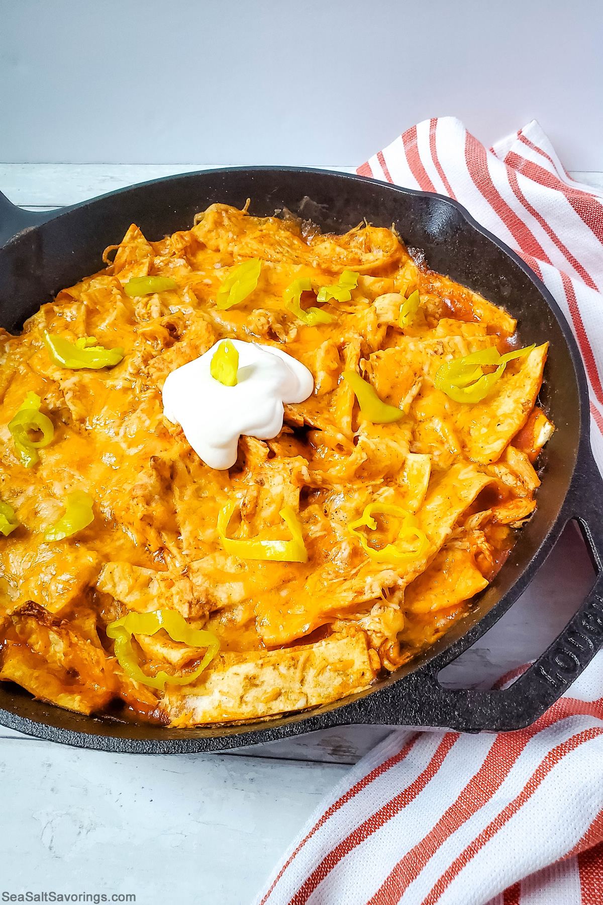 Skillet Chicken Enchiladas