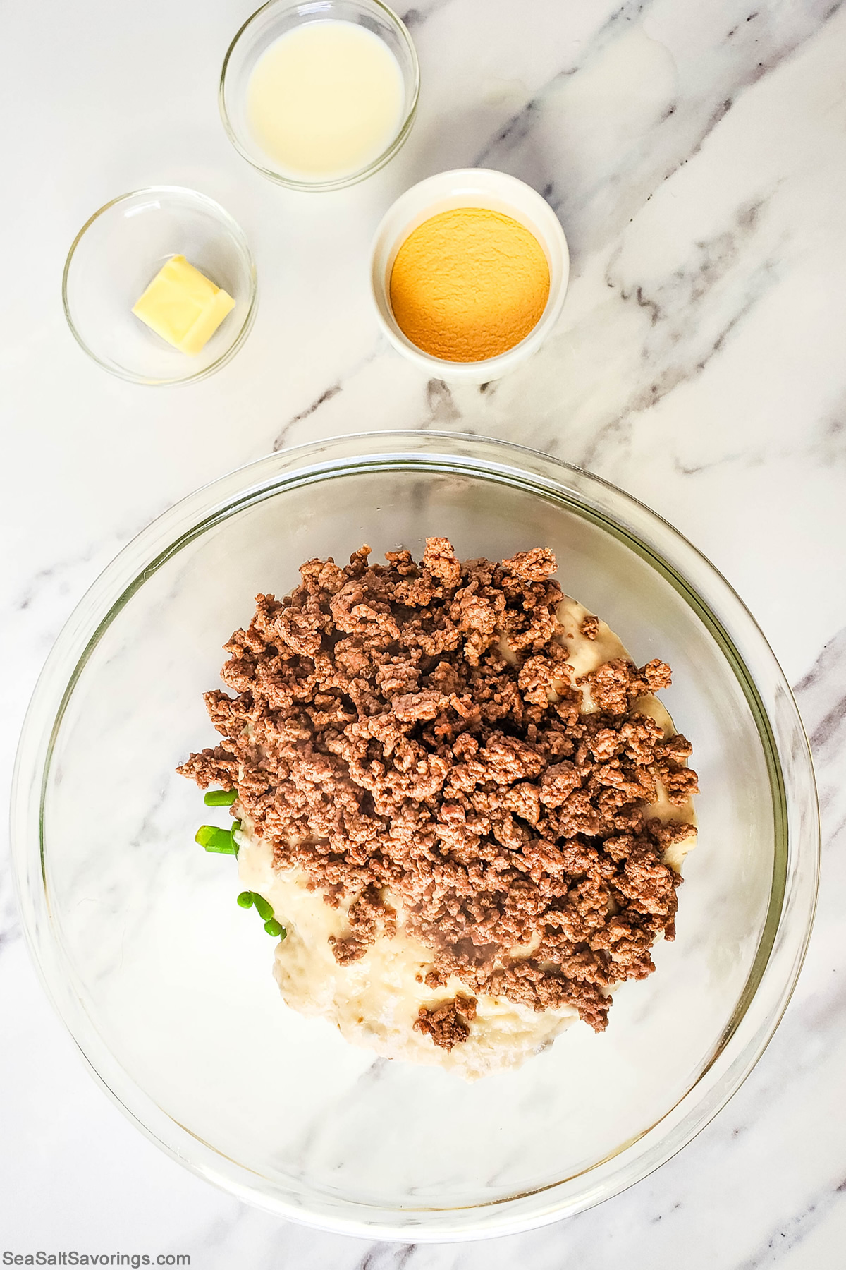 bowl of filling for shepherds pie