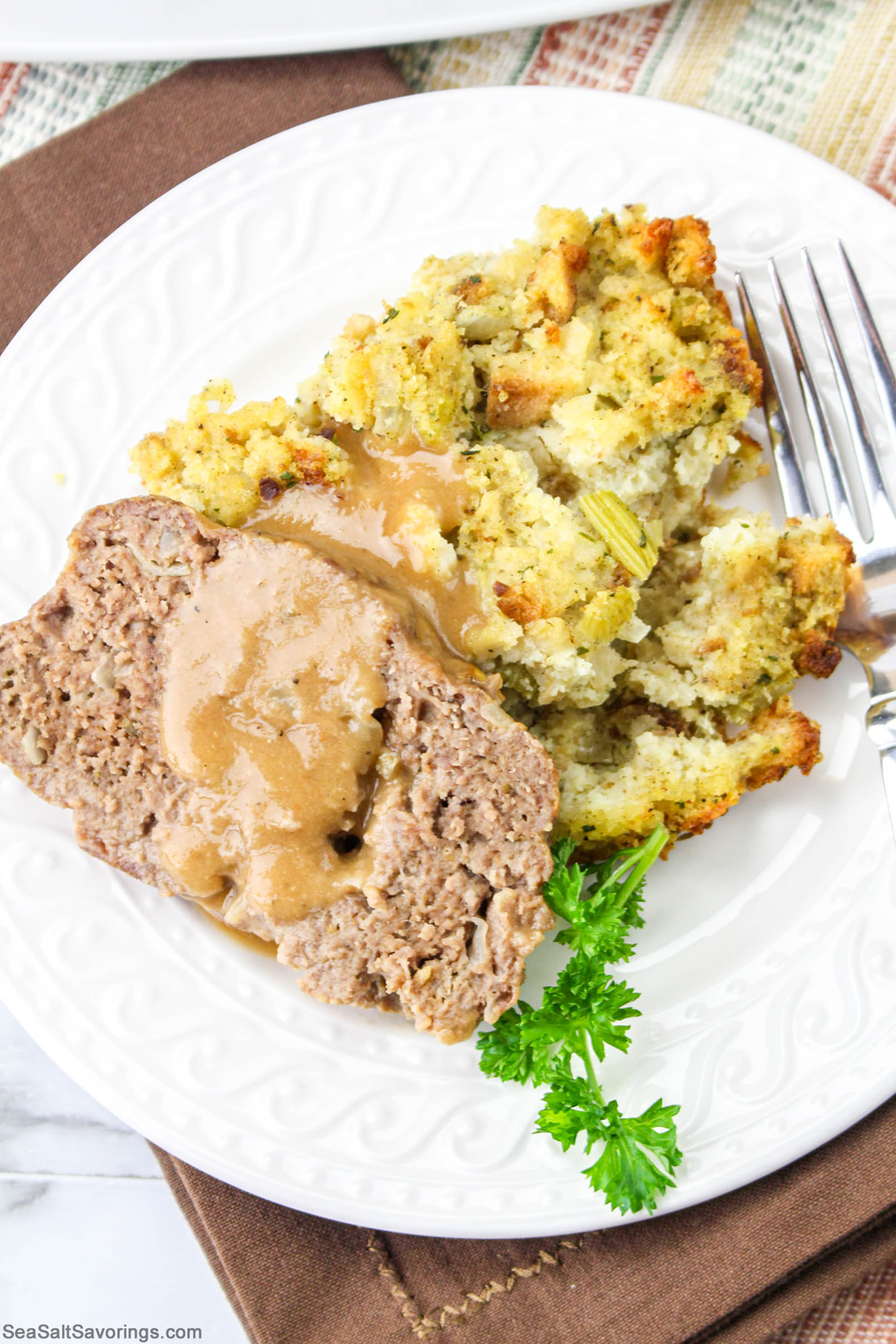 Succulent Meatloaf with Brown Gravy