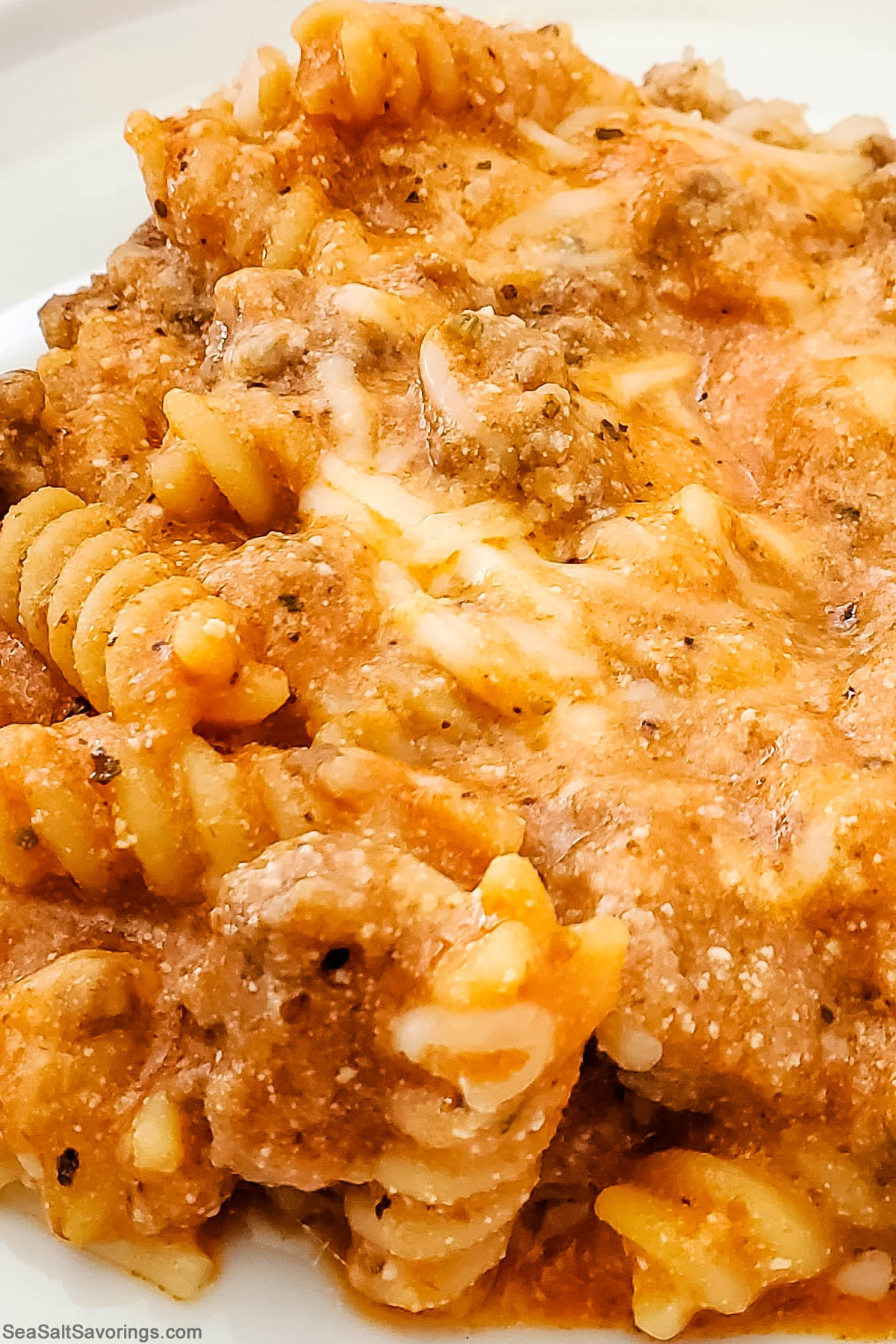 close up view of lasagna to show details of texture