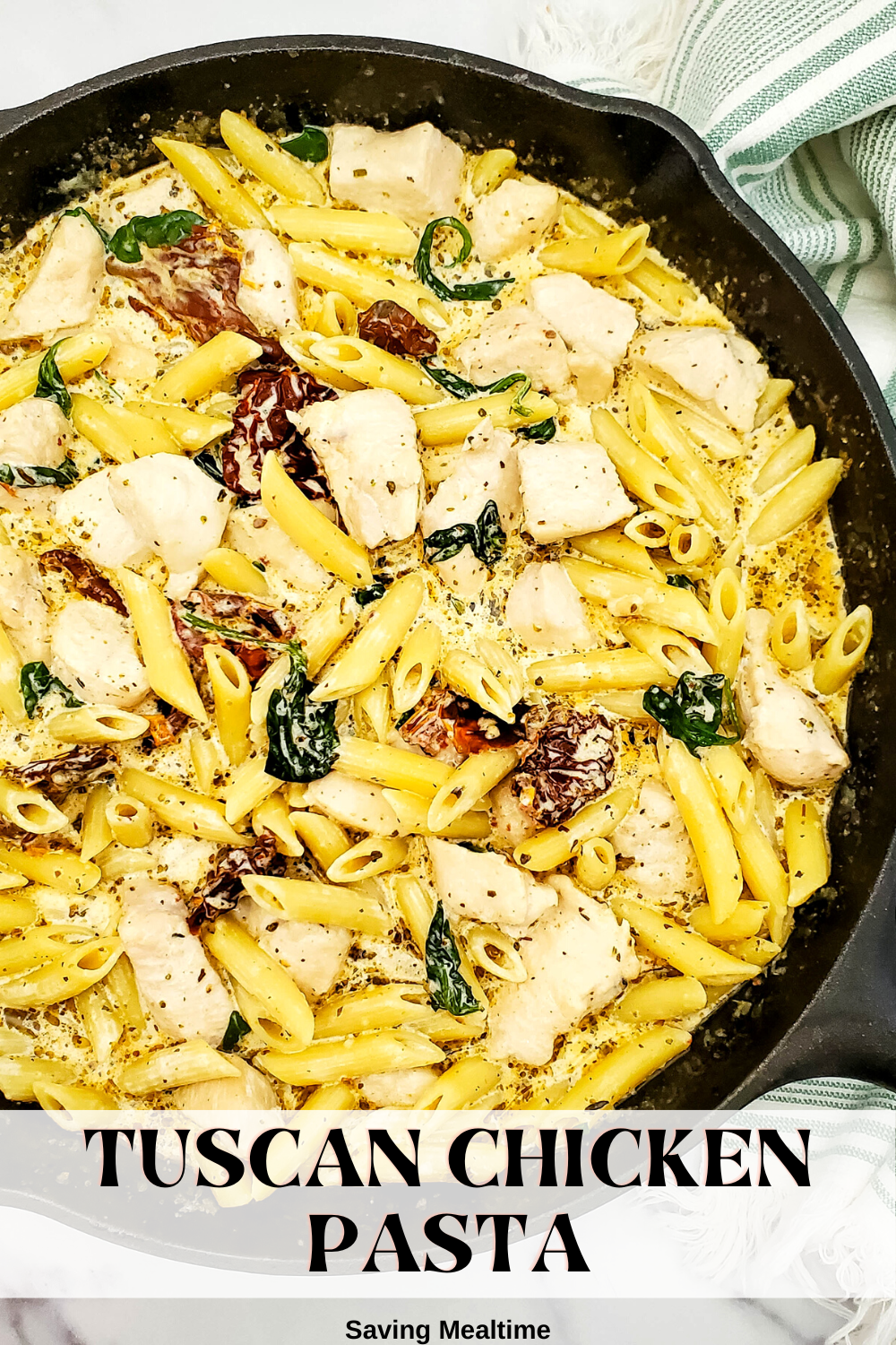 This Tuscan chicken pasta is creamy, cheesy, and decadent. In as little as 30 minutes you can have restaurant-quality pasta on the table for the perfect weeknight dinner. 