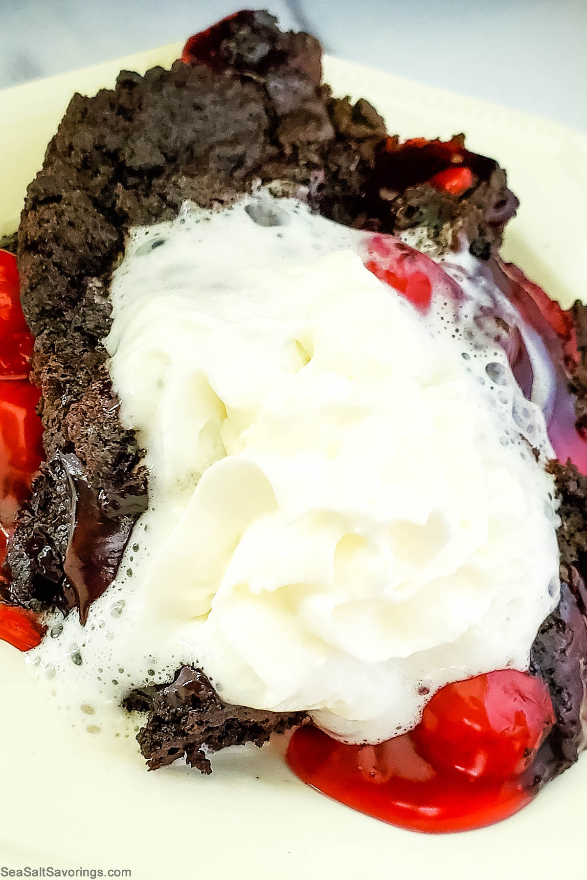 Crockpot Chocolate Cherry Dump Cake