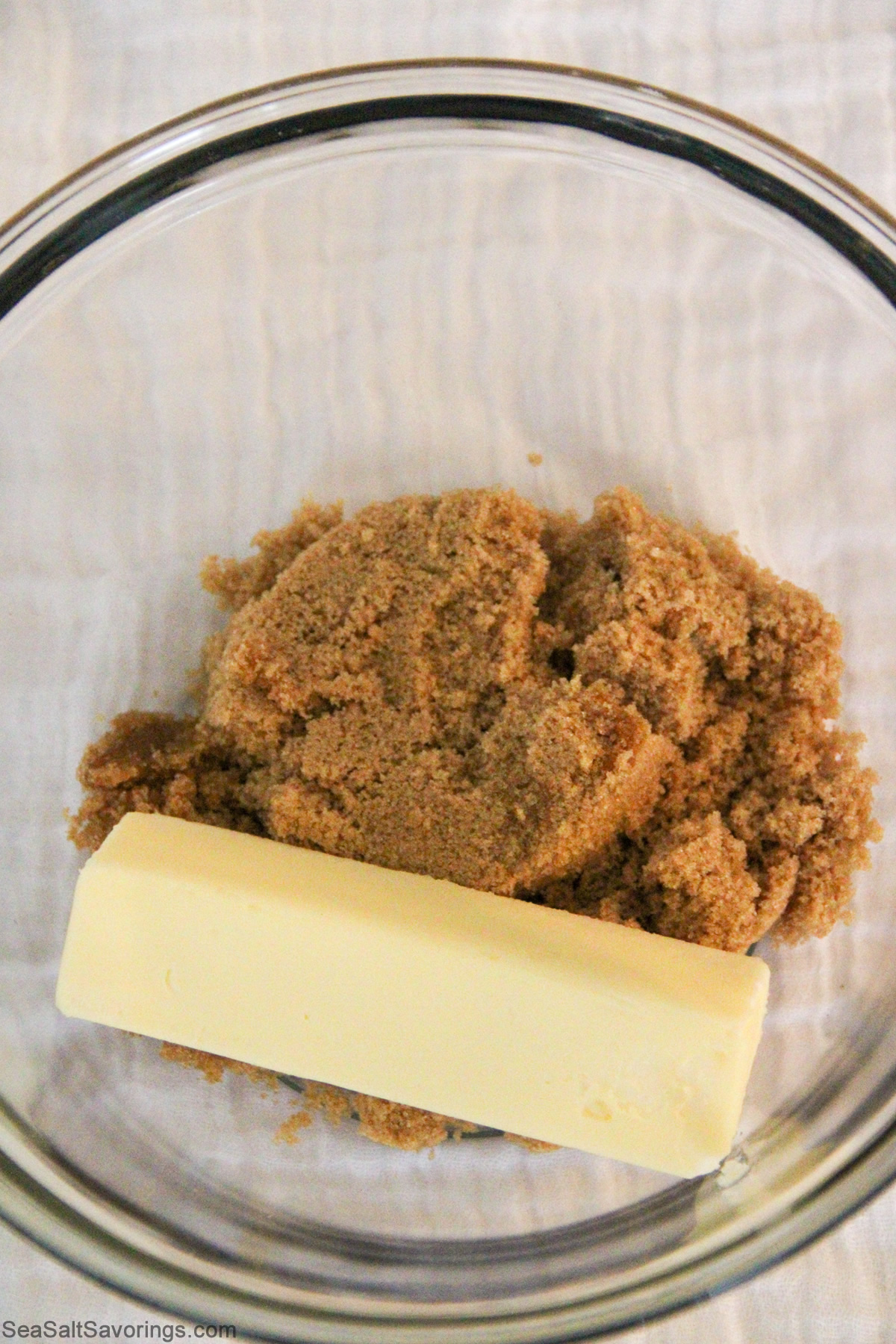 wet ingredients tossed in a glass bowl