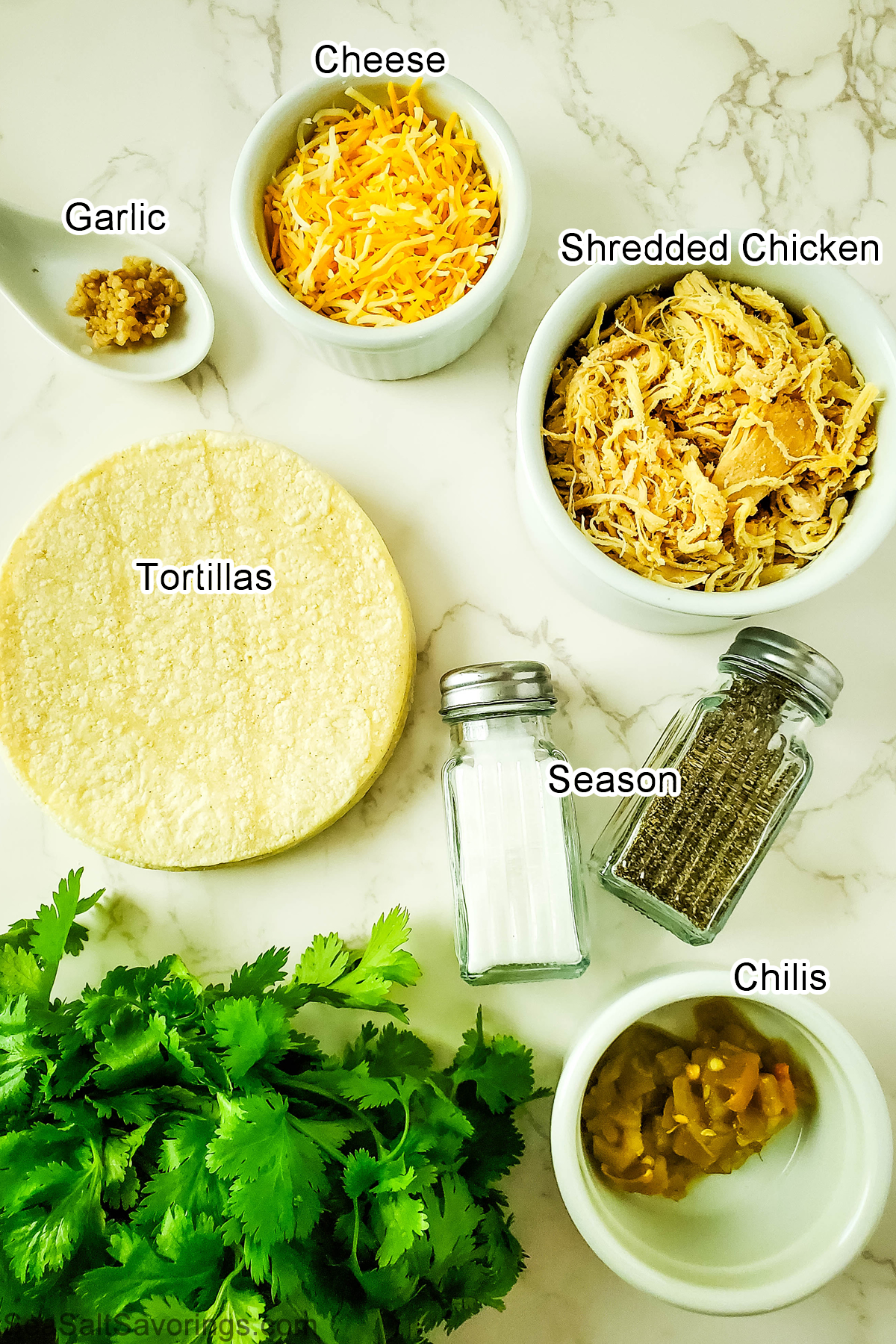 ingredients on a kitchen table to make taquitos