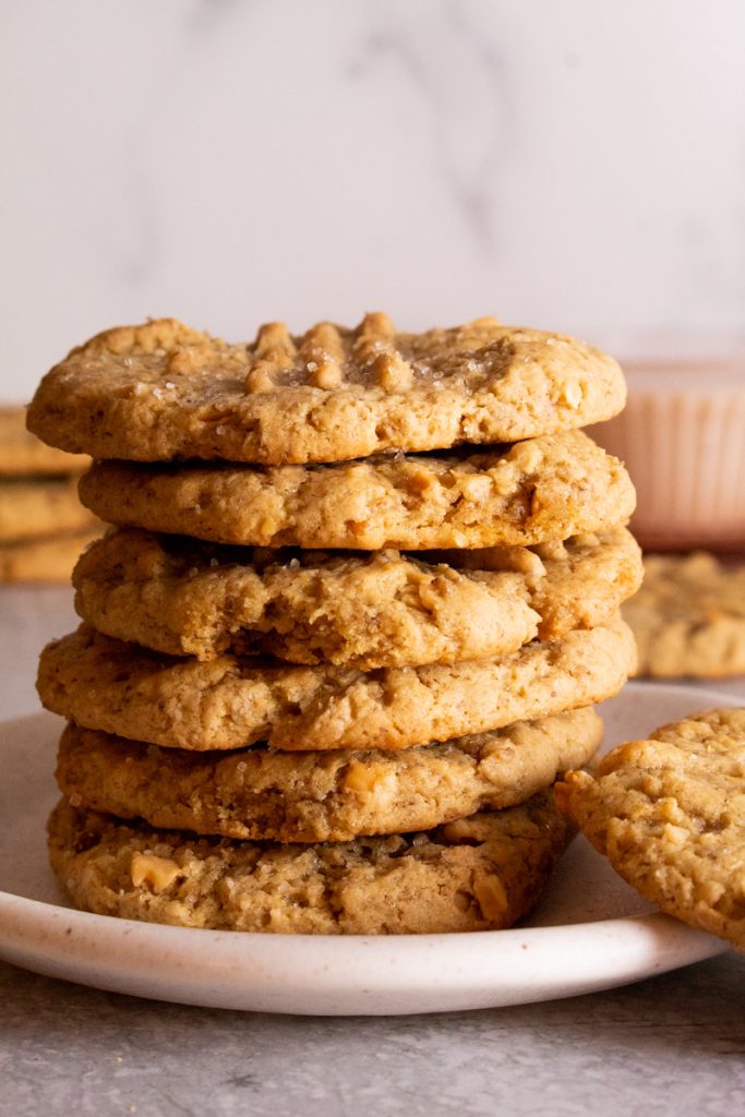 stack of cookies on a plate