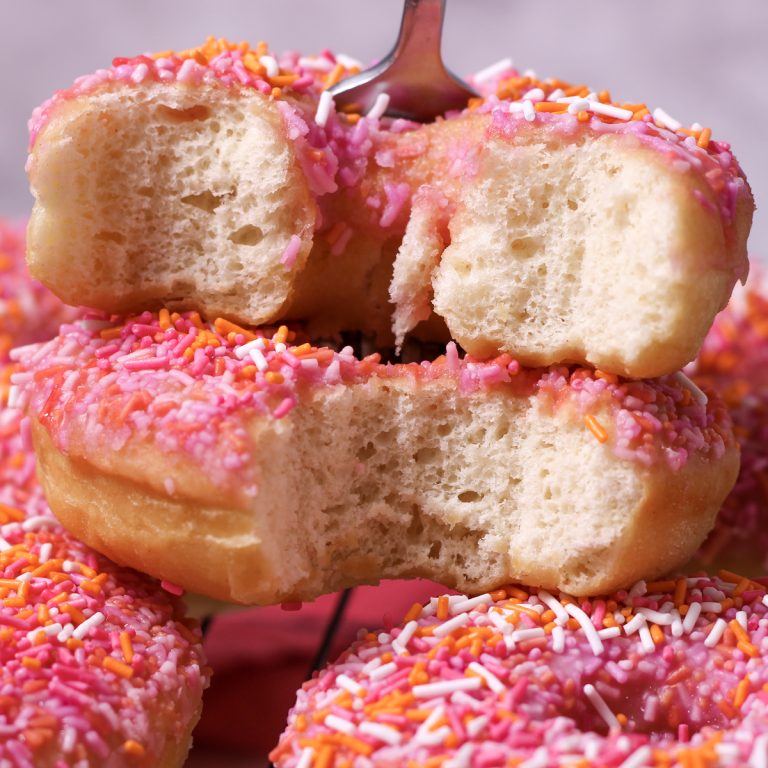 Fluffy Homemade Donuts With Sprinkles