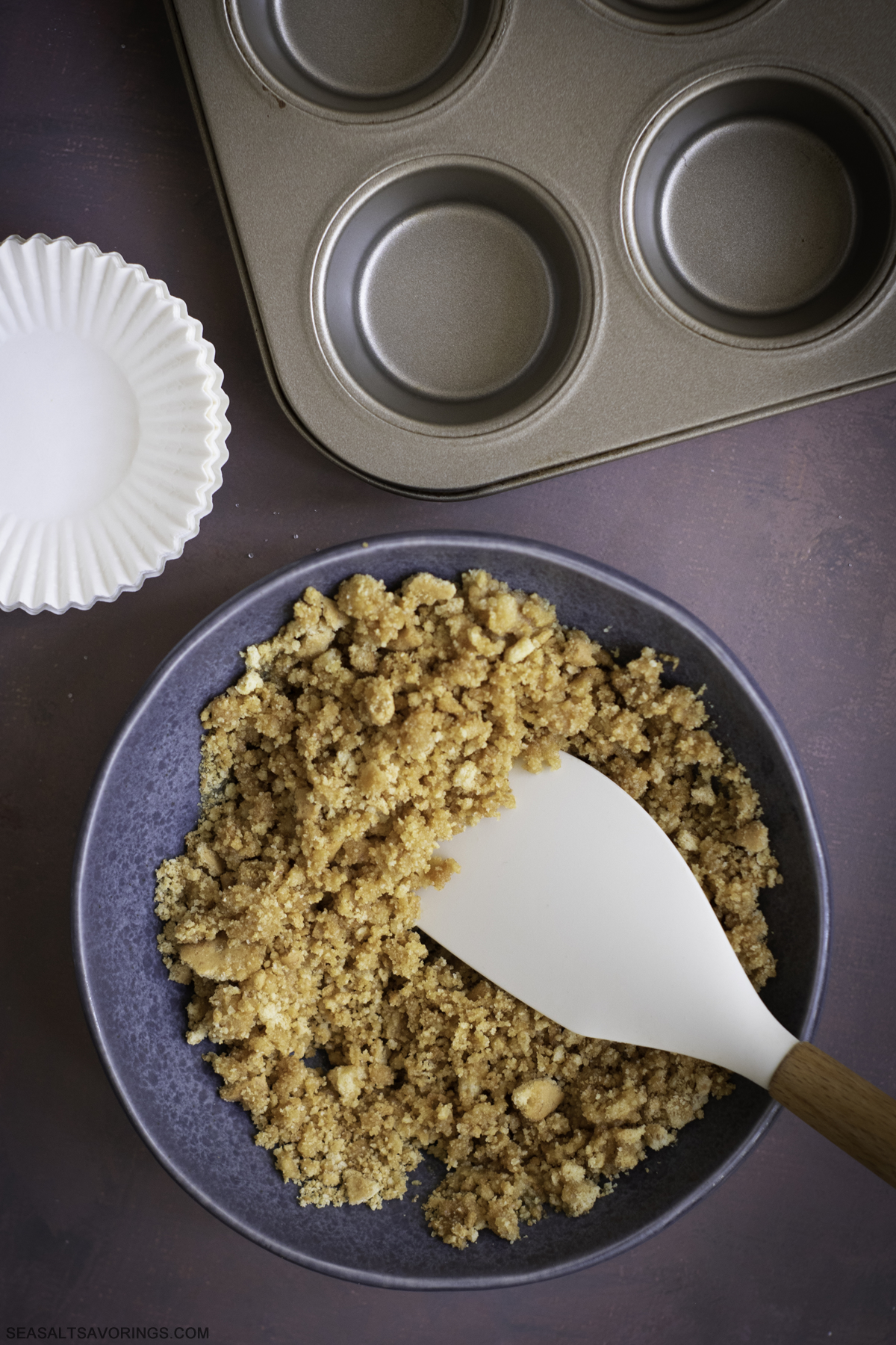 mashed up graham crackers in a bowl