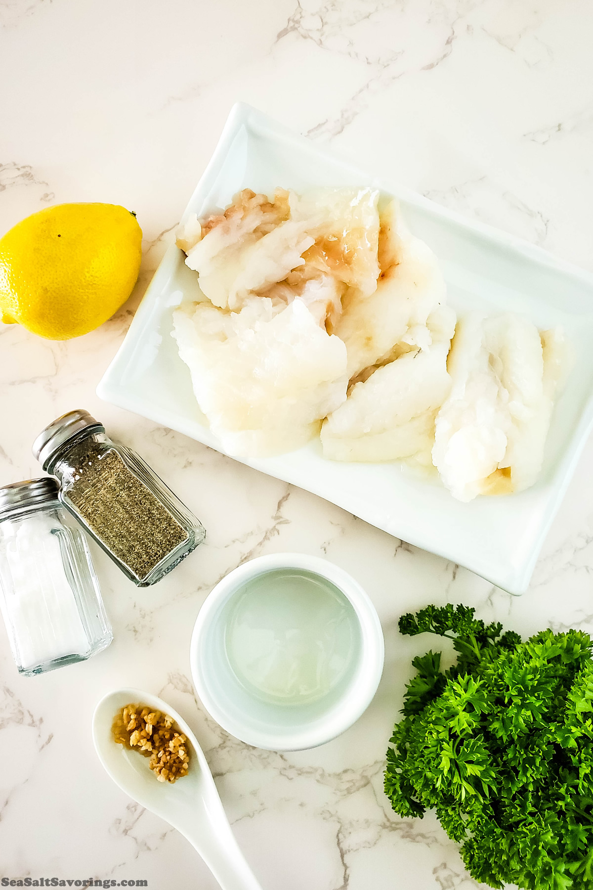 simple raw ingredients for air fried cod